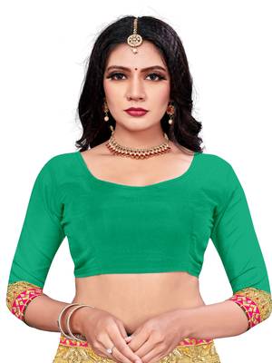 Women's Bandhani Chiffon Saree With Blouse Piece Green 5