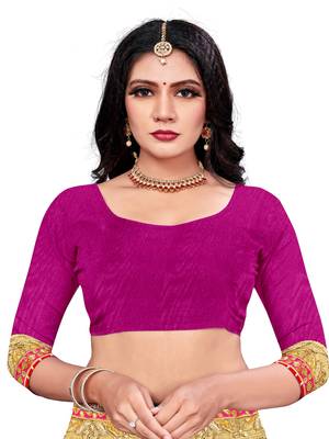 Women's Bandhani Chiffon Saree With Blouse Piece Pink 5