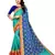 Women's Bandhani Chiffon Saree With Blouse Piece Blue