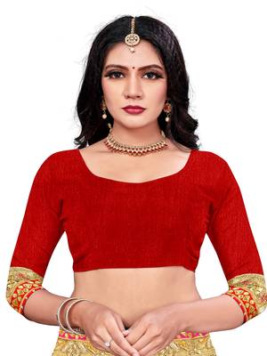 Women's Bandhani Chiffon Saree With Blouse Piece Beige 5