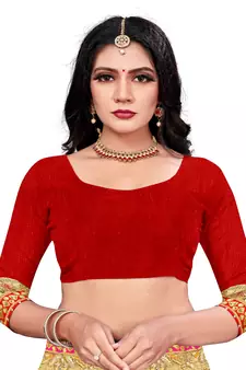 Women's Bandhani Chiffon Saree With Blouse Piece Beige