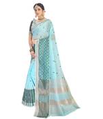 Fancy Linen Embroidery Saree
