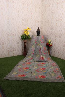 Multicolor Digital Print Weightless Georgette Saree with Blouse Piece 5