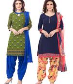 Synthetic Printed Unstitched Dress Material Combo