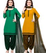 Synthetic Printed Unstitched Dress Material Combo