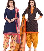Synthetic Printed Unstitched Dress Material Combo