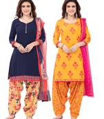 Synthetic Printed Unstitched Dress Material Combo