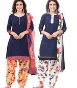 Synthetic Printed Unstitched Dress Material Combo