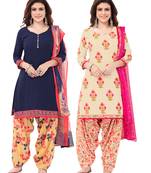 Synthetic Printed Unstitched Dress Material Combo