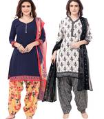 Synthetic Printed Unstitched Dress Material Combo