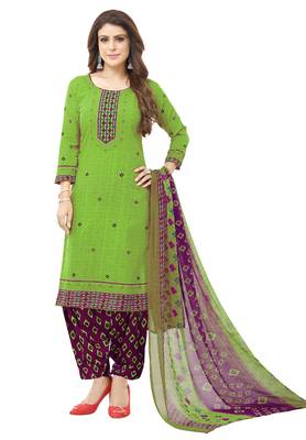 Synthetic Printed Unstitched Dress Material Combo 3