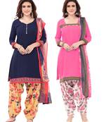 Synthetic Printed Unstitched Dress Material Combo