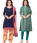 Synthetic Printed Unstitched Dress Material Combo
