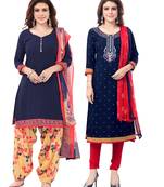 Synthetic Printed Unstitched Dress Material Combo