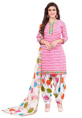 Synthetic Printed Unstitched Dress Material Combo 3