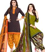 Synthetic Printed Unstitched Dress Material Combo