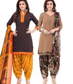 Synthetic Printed Unstitched Dress Material Combo