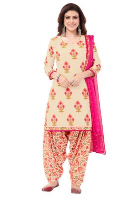 Synthetic Printed Unstitched Dress Material Combo 3
