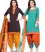 Synthetic Printed Unstitched Dress Material Combo