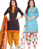 Synthetic Printed Unstitched Dress Material Combo