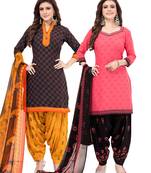 Synthetic Printed Unstitched Dress Material Combo