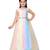 Multicolor plain net kids-girl-gowns