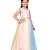 Multicolor plain net kids-girl-gowns