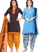 Synthetic Printed Unstitched Dress Material Combo