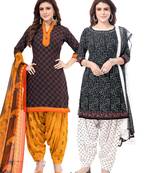 Synthetic Printed Unstitched Dress Material Combo