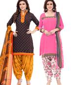 Synthetic Printed Unstitched Dress Material Combo