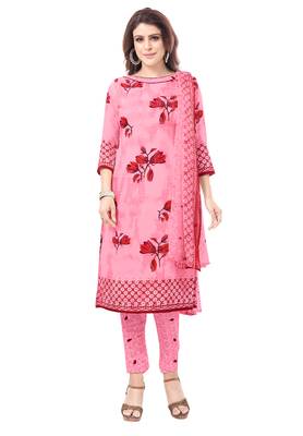 Synthetic Printed Unstitched Dress Material Combo 3