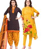 Synthetic Printed Unstitched Dress Material Combo