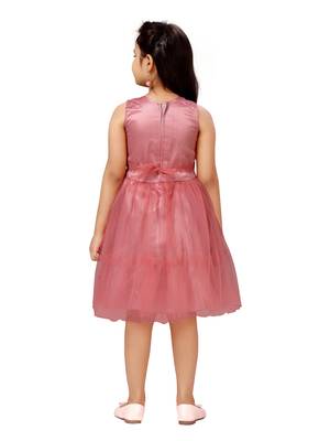 Purple plain net kids-frocks 4