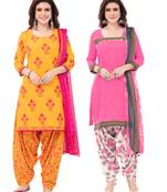 Synthetic Printed Unstitched Dress Material Combo