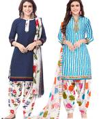 Synthetic Printed Unstitched Dress Material Combo
