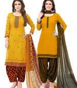 Synthetic Printed Unstitched Dress Material Combo