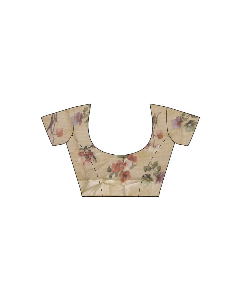 Yellow Embroidered caual wear saree with blouse