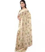 Yellow Embroidered caual wear saree with blouse