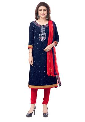 Synthetic Printed Unstitched Dress Material Combo 3