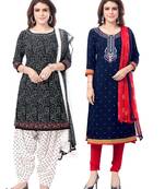 Synthetic Printed Unstitched Dress Material Combo