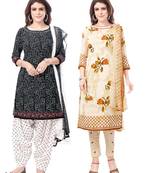 Synthetic Printed Unstitched Dress Material Combo