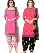 Synthetic Printed Unstitched Dress Material Combo