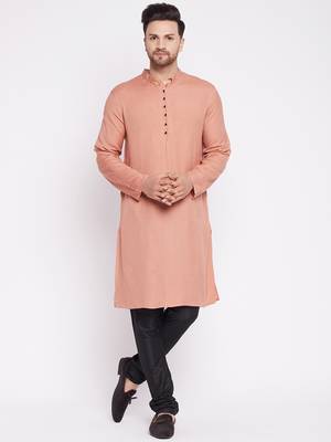 Brown plain viscose rayon men-kurtas 2