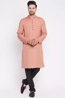 Brown plain viscose rayon men-kurtas