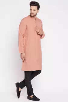 Brown plain viscose rayon men-kurtas