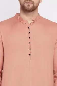 Brown plain viscose rayon men-kurtas