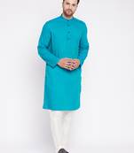 Green plain viscose rayon men-kurtas