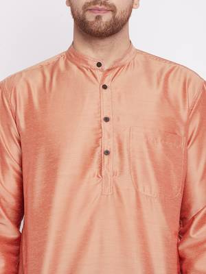 Red plain dupion men-kurtas 5
