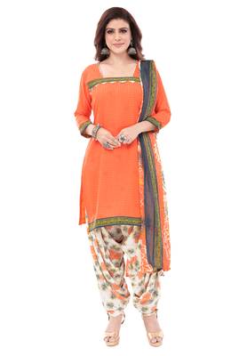 Pack of 3 Synthetic Printed Unstitched Dress Material Combo 4