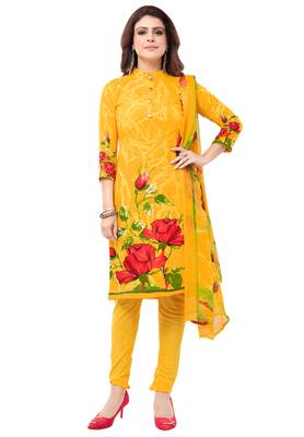Pack of 3 Synthetic Printed Unstitched Dress Material Combo 4